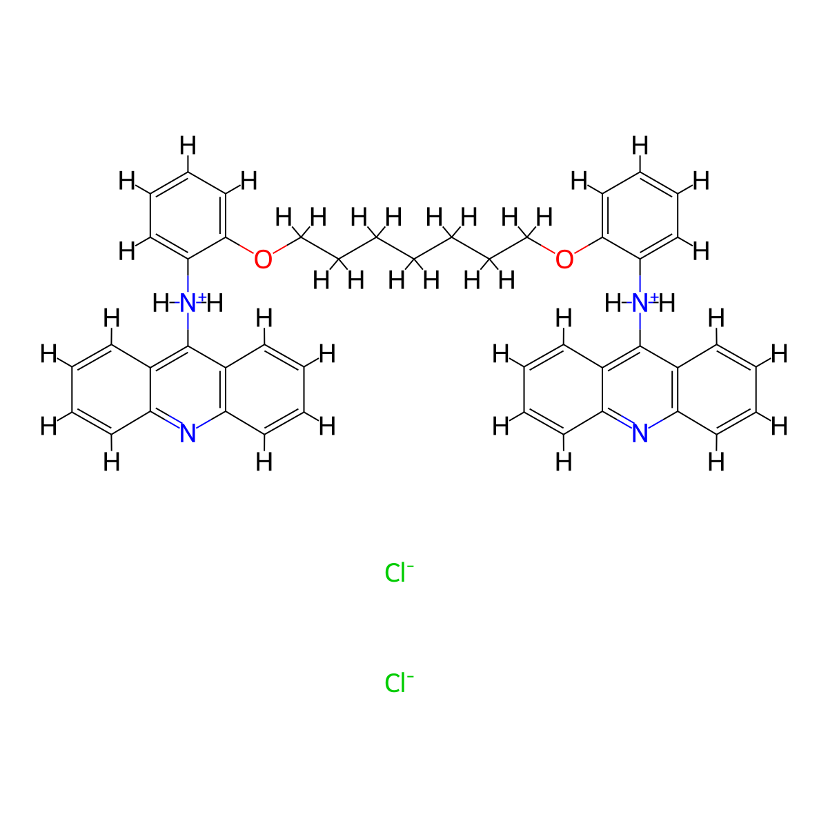 9,9'-Heptamethylenedioxybis(o-phenyleneimino)bisacridine dihydrochloride molecular structure, CAS 66724-91-2