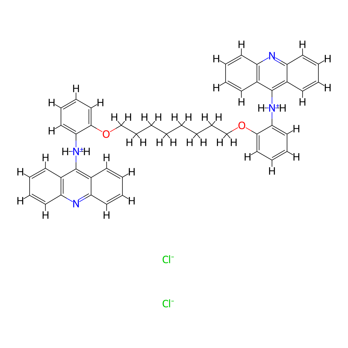9,9'-Octamethylenedioxybis(o-phenyleneimino)bisacridine dihydrochloride molecular structure, CAS 66724-92-3