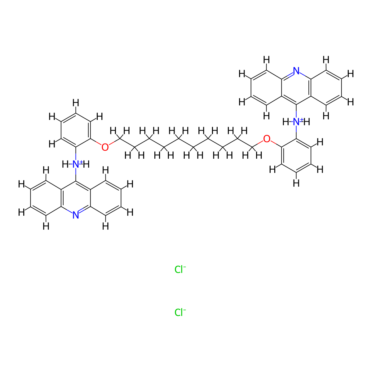9,9'-Decamethylenedioxybis(o-phenyleneimino)bisacridine dihydrochloride molecular structure, CAS 66724-94-5