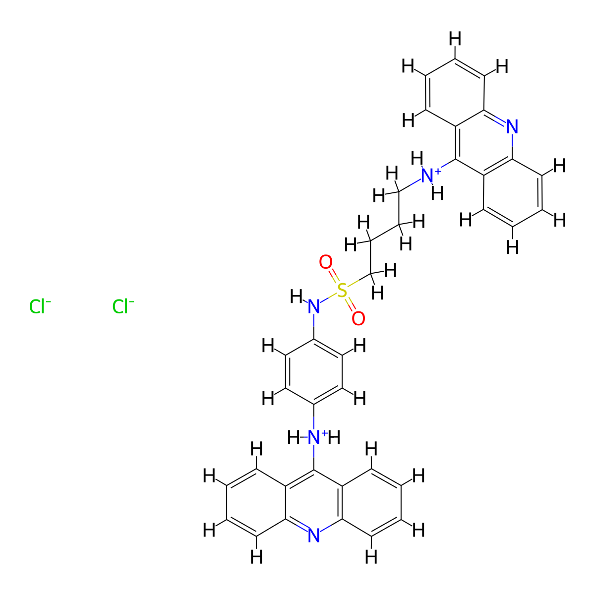 4,4'-Bis(9-acridinylamino)butanesulfonanilide dihydrochloride trihydrate molecular structure, CAS 66725-10-8