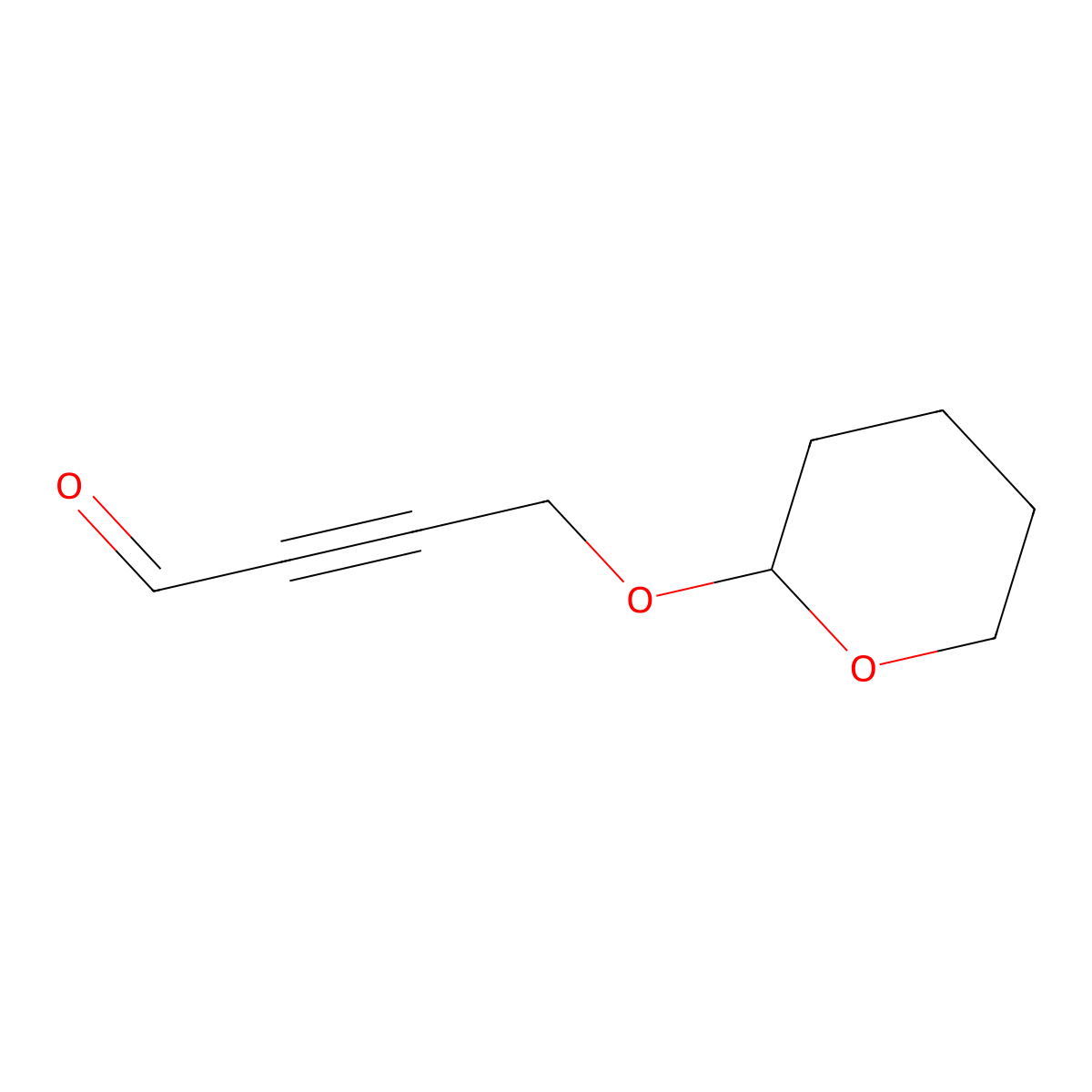 4-(Oxan-2-yloxy)but-2-ynal molecular structure, CAS 66725-78-8