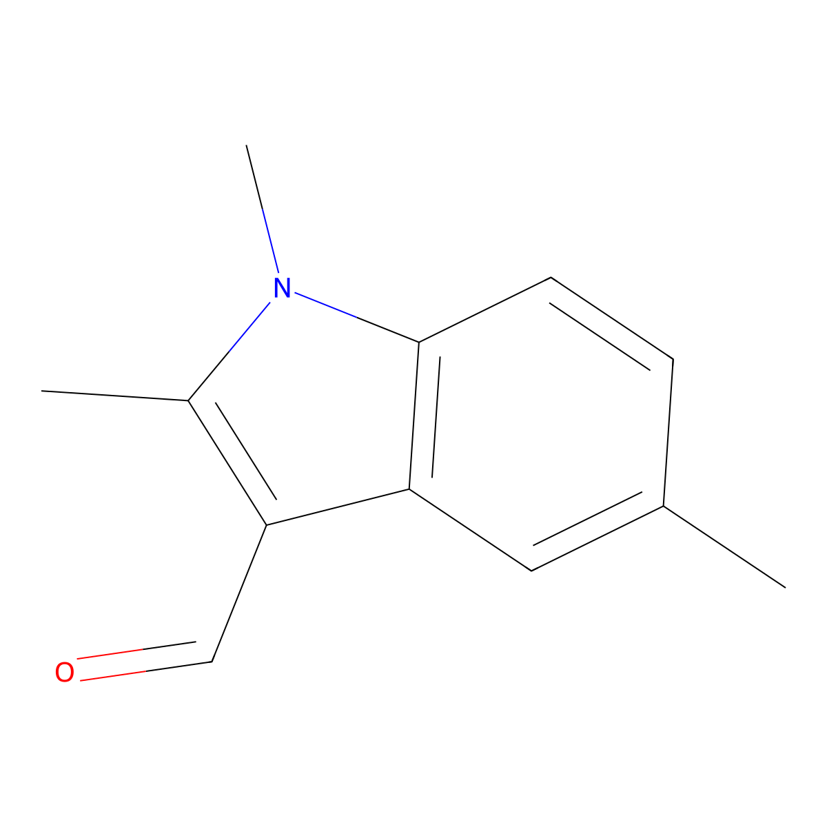 1,2,5-Trimethyl-1H-indole-3-carbaldehyde molecular structure, CAS 66727-62-6