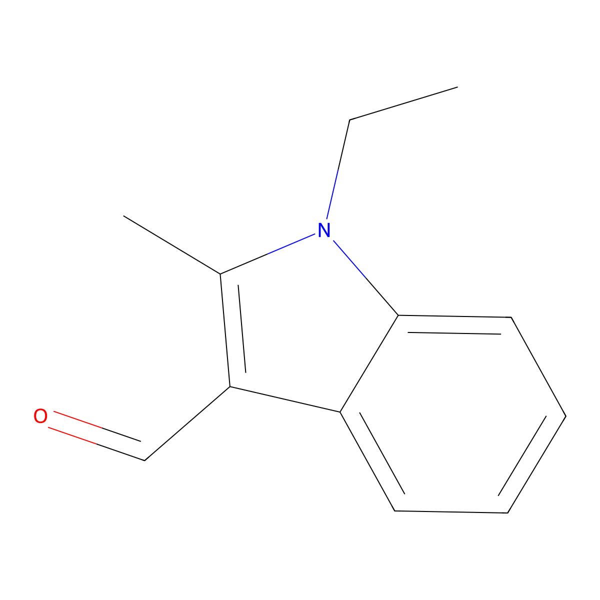 1-Ethyl-2-methyl-1H-indole-3-carbaldehyde molecular structure, CAS 66727-64-8