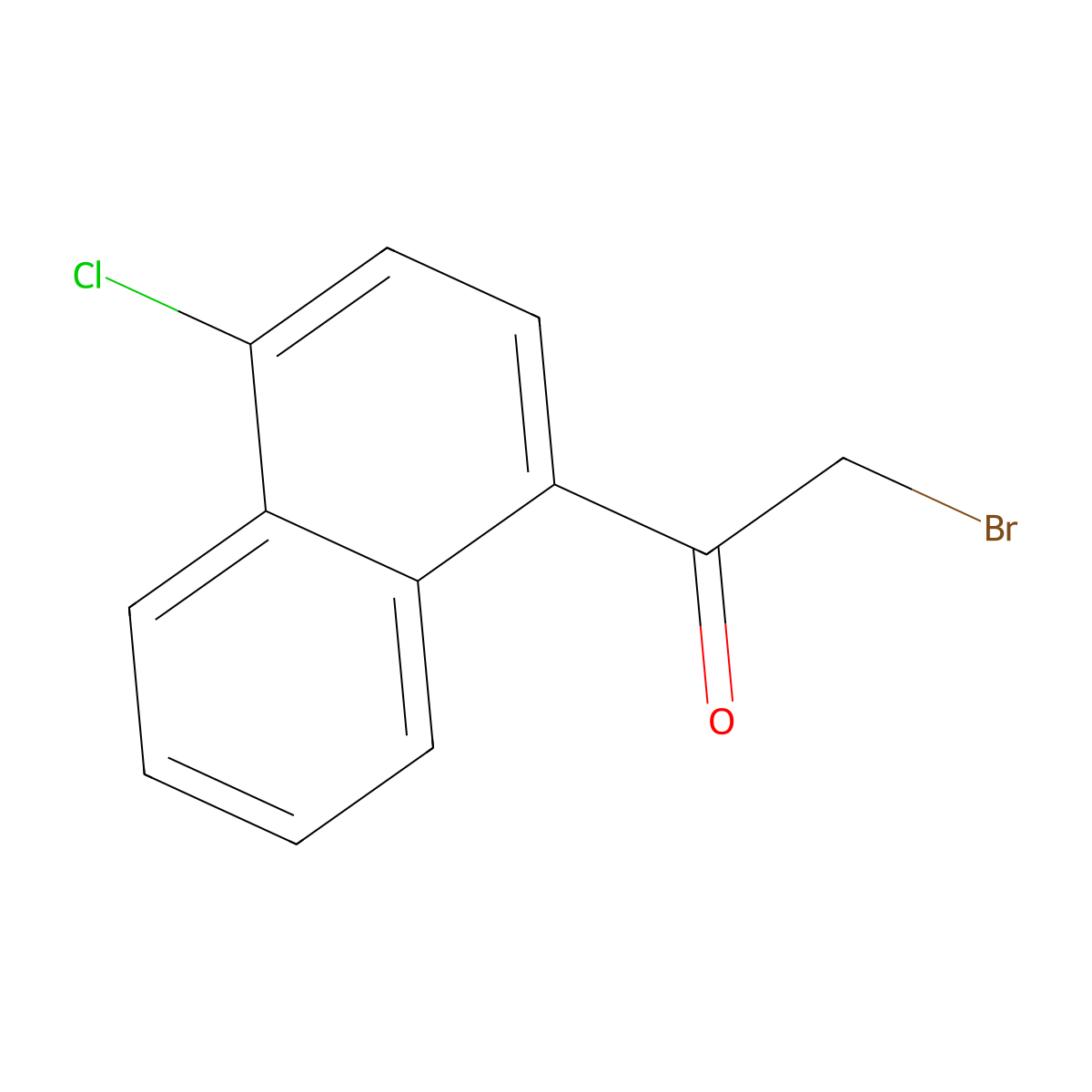 2-Bromo-1-(4-chloronaphthalen-1-yl)ethan-1-one molecular structure, CAS 66728-55-0