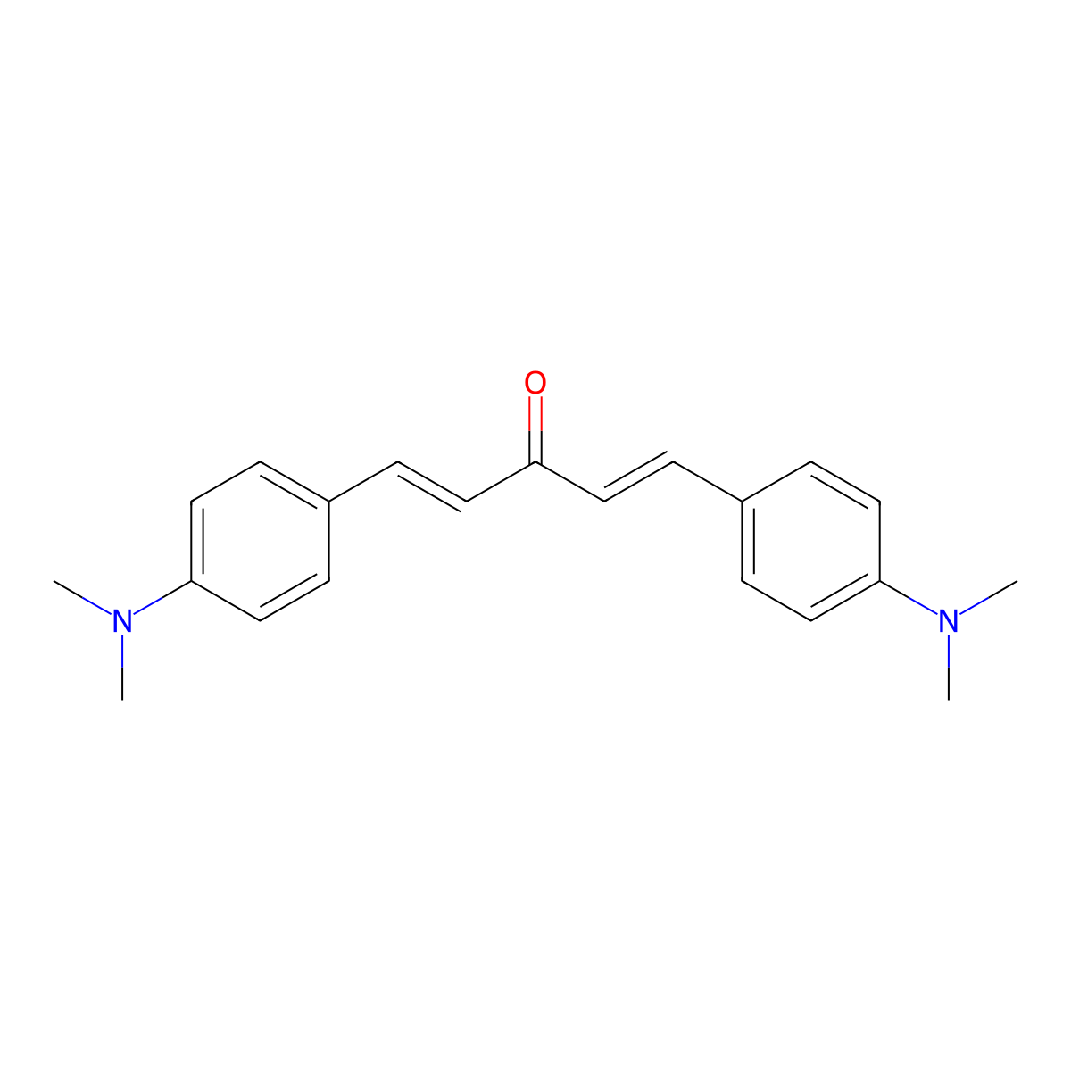 trans,trans-Bis[4-(dimethylamino)benzylidene]acetone molecular structure, CAS 6673-14-9