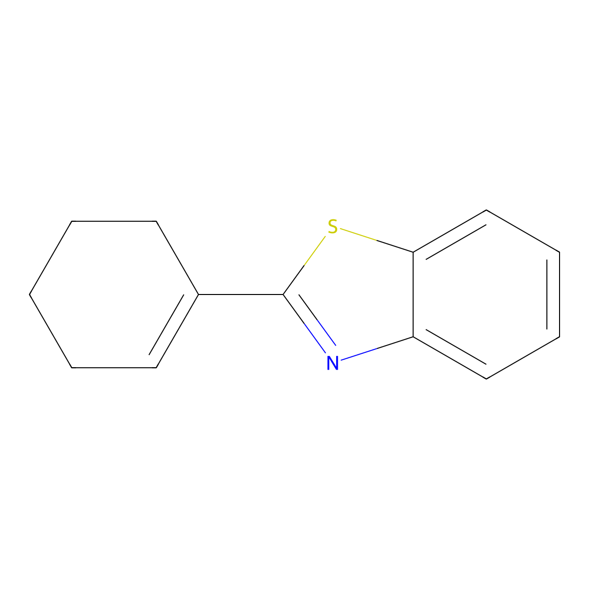 2-(1-Cyclohexen-1-yl)-1,3-benzothiazole molecular structure, CAS 66730-34-5