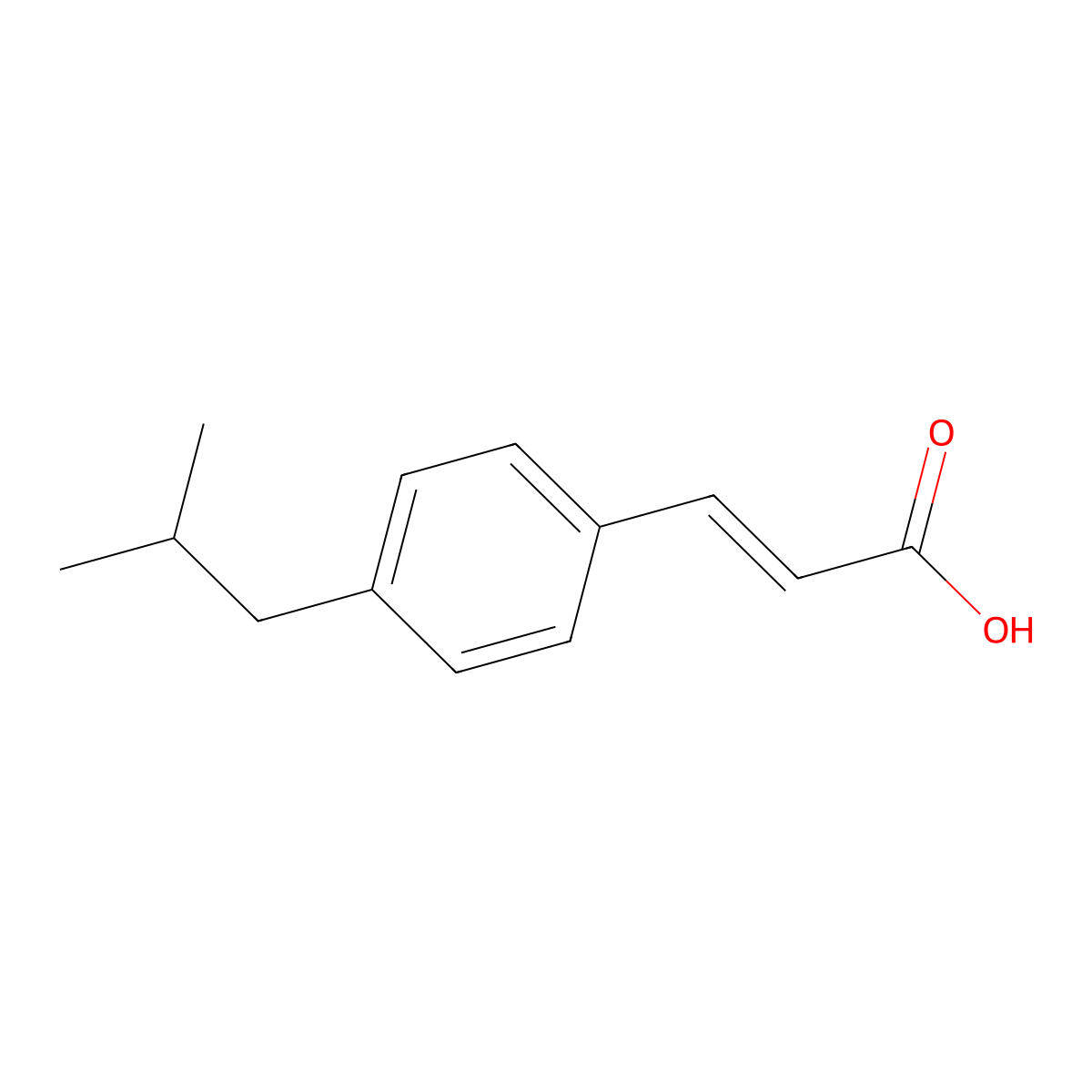 4-Isobutylcinnamic acid molecular structure, CAS 66734-95-0