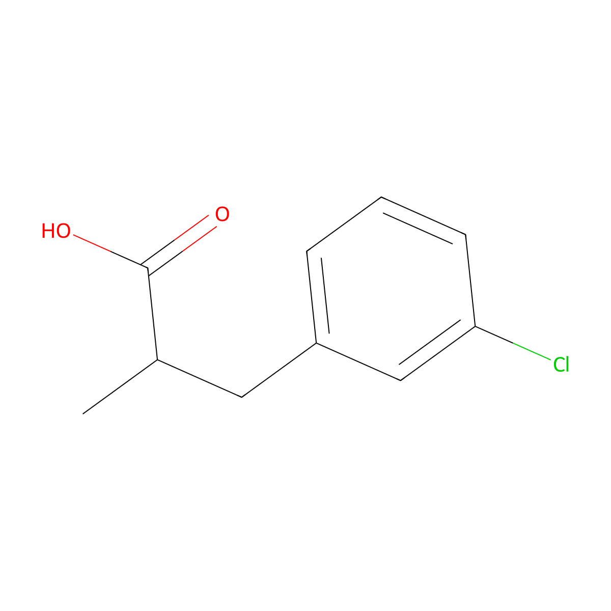 3-(3-Chlorophenyl)-2-methylpropanoic acid molecular structure, CAS 66735-00-0