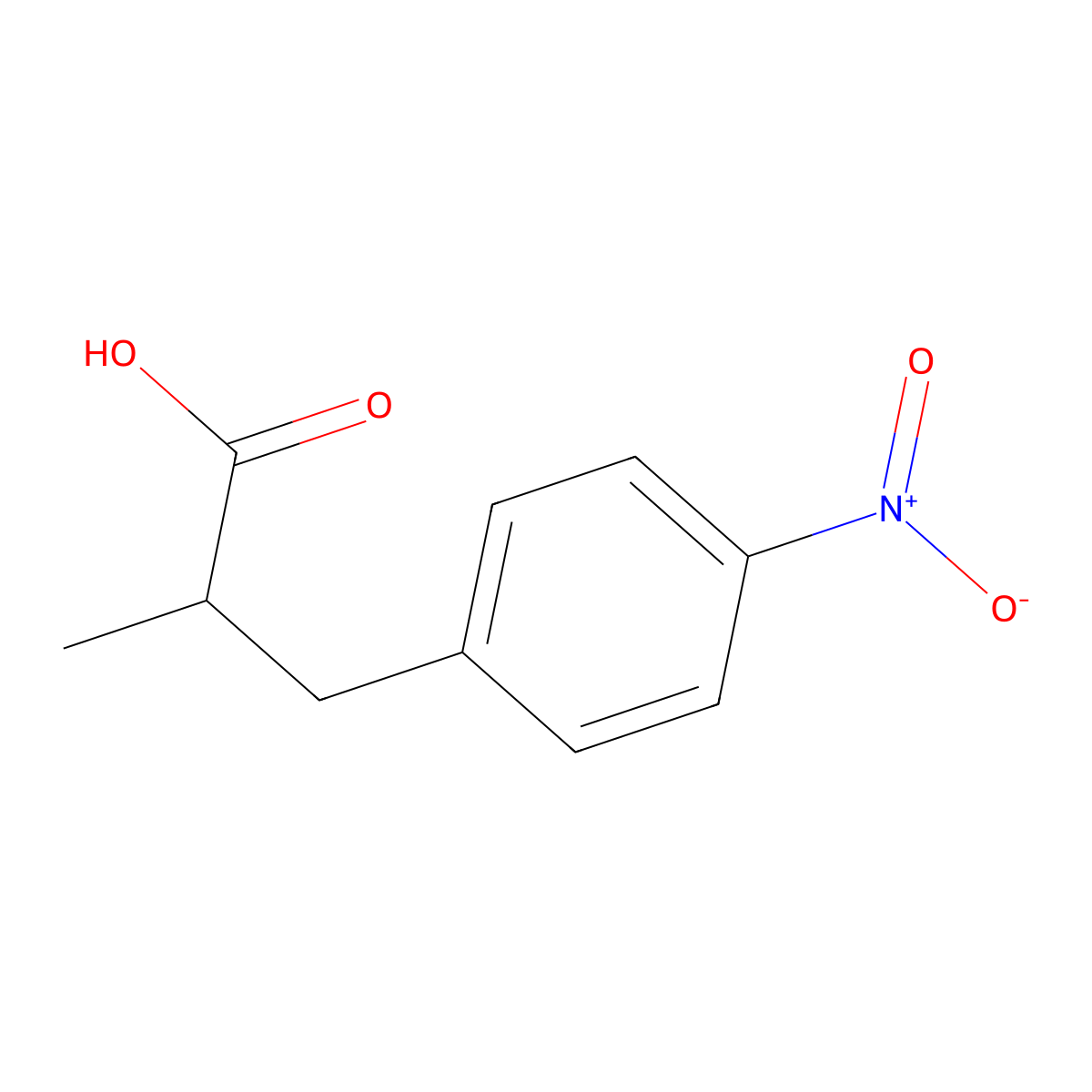 2-Methyl-3-(4-nitrophenyl)propanoic acid molecular structure, CAS 66735-03-3