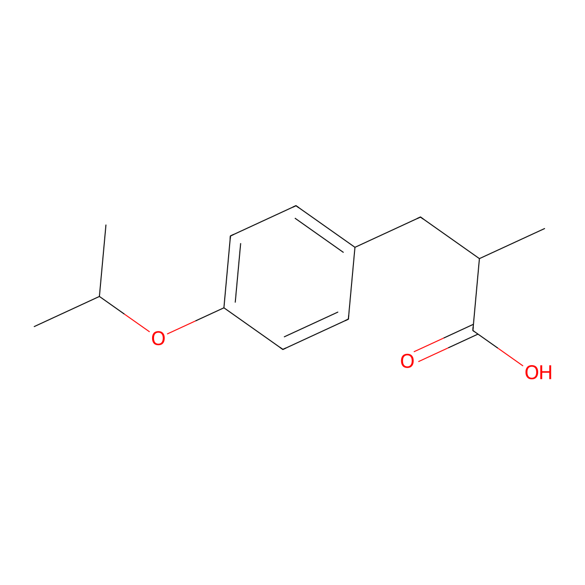 2-Methyl-3-[4-(propan-2-yloxy)phenyl]propanoic acid molecular structure, CAS 66735-07-7