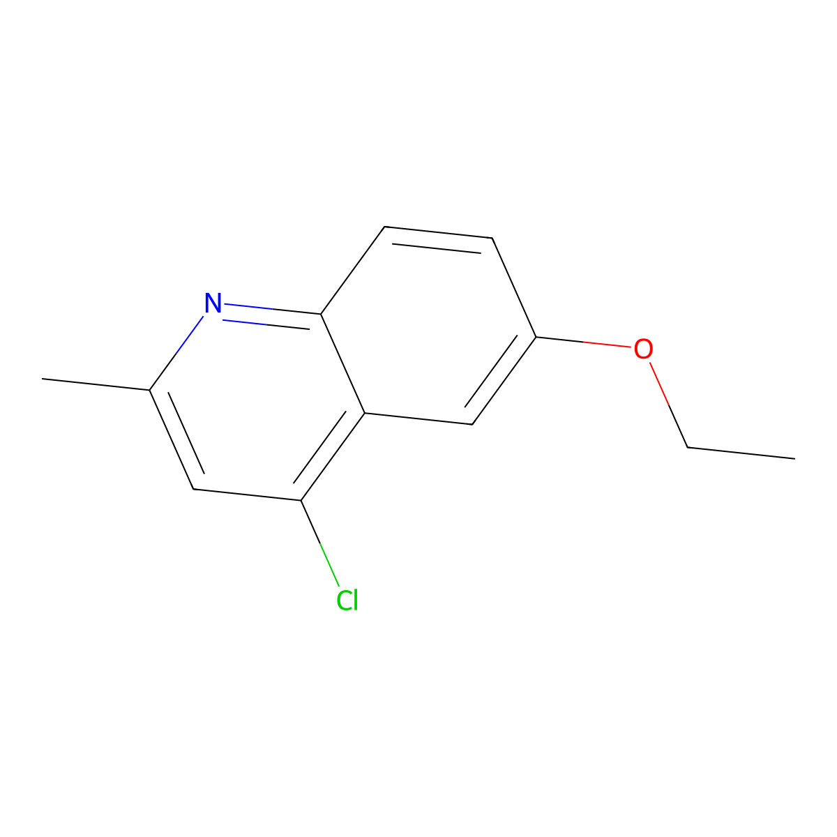4-Chloro-6-ethoxy-2-methylquinoline molecular structure, CAS 66735-22-6