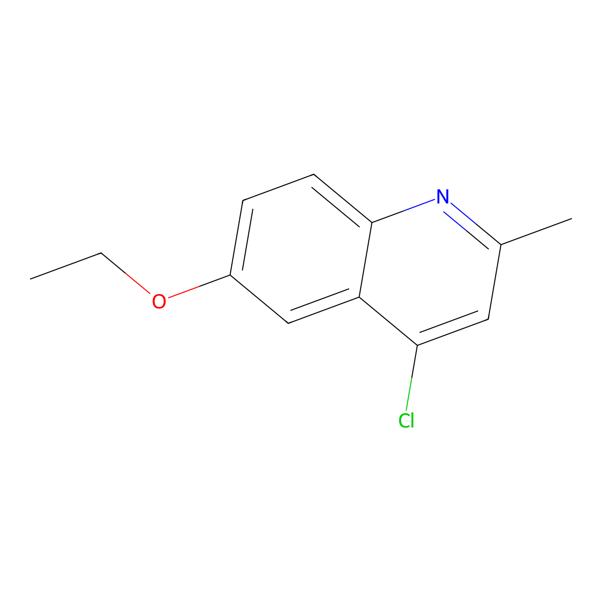 4-Chloro-6-ethoxy-2-methylquinoline molecular structure, CAS 66735-22-6