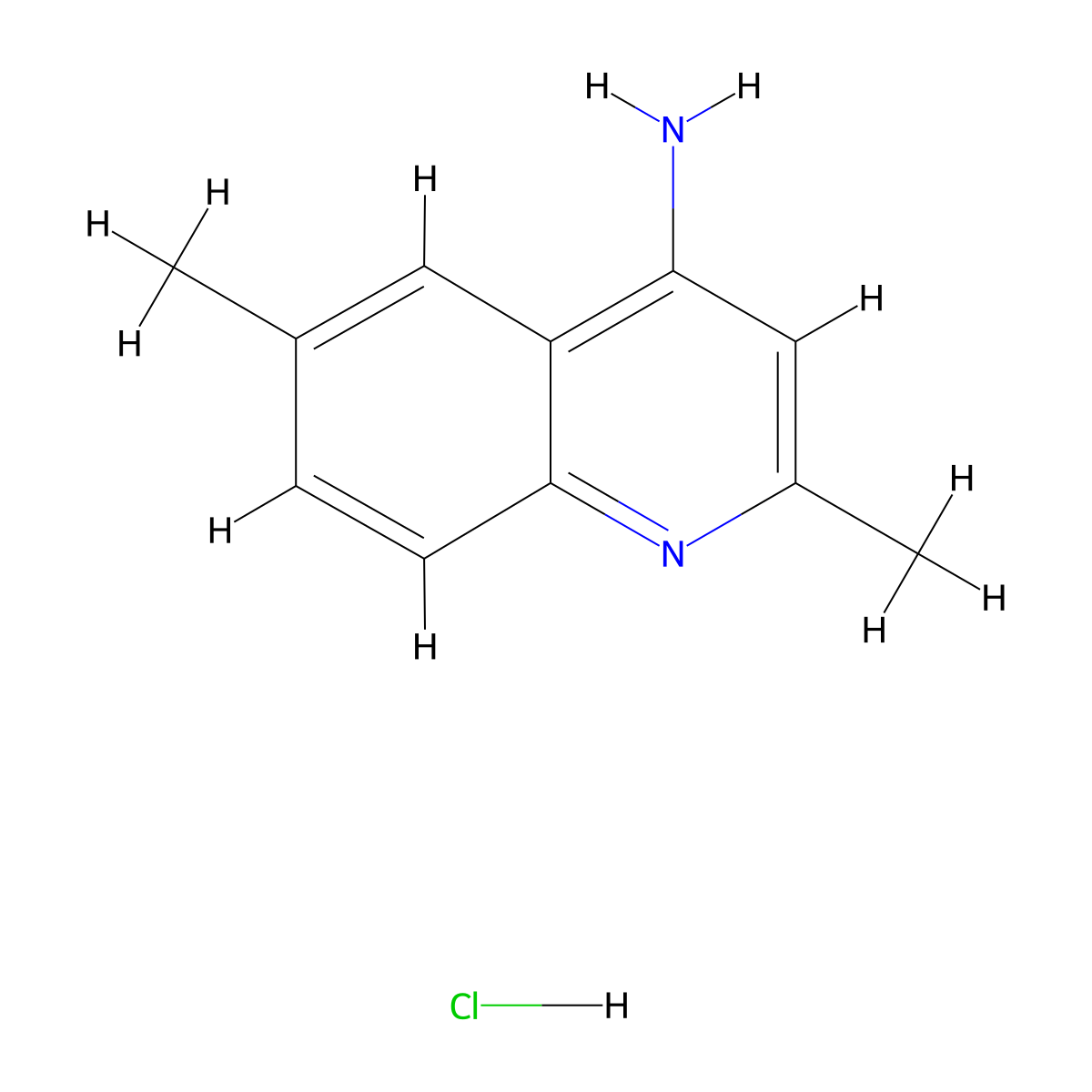 2,6-Dimethylquinolin-4-amine (hydrochloride) molecular structure, CAS 66735-25-9