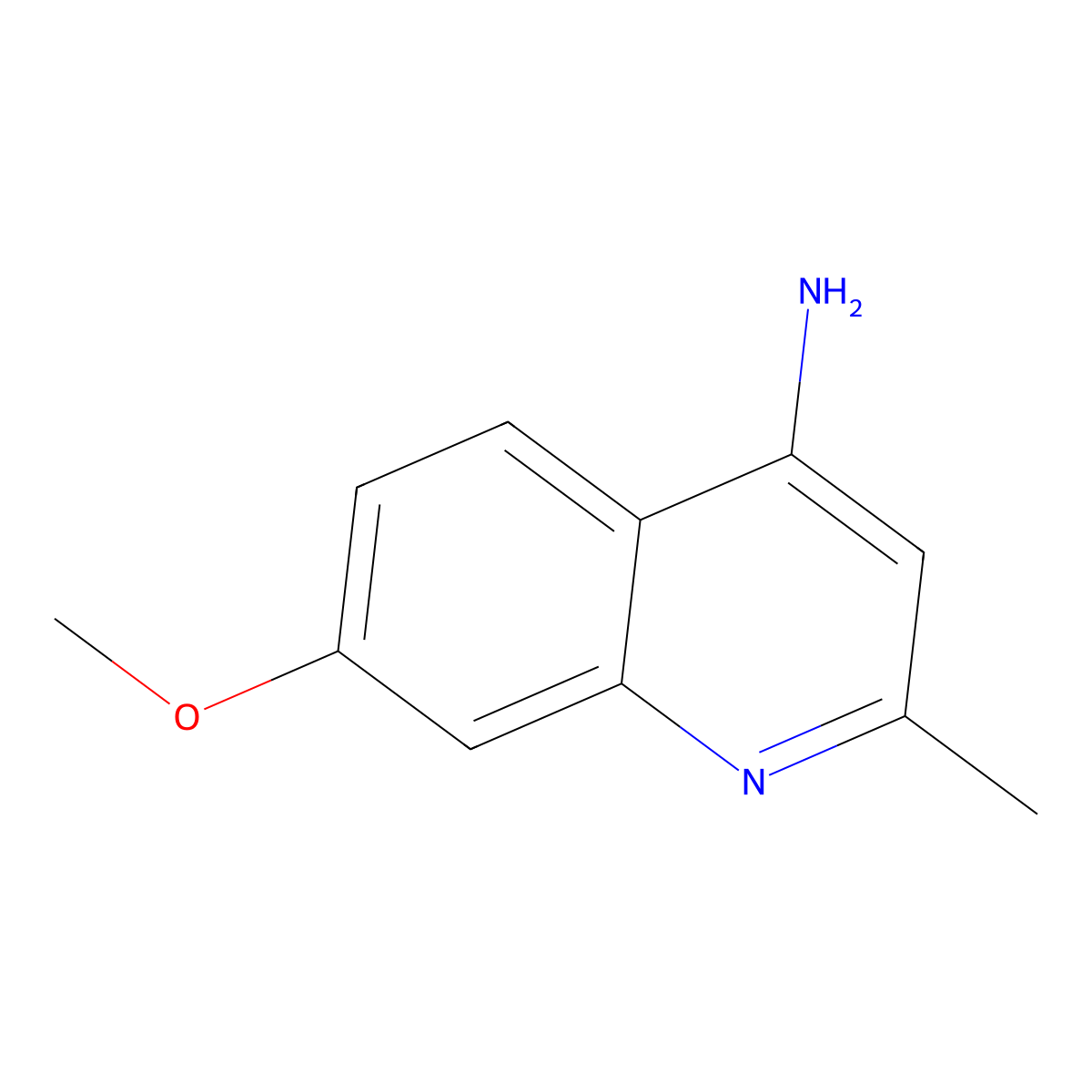 4-Amino-7-methoxy-2-methylquinoline molecular structure, CAS 66735-41-9