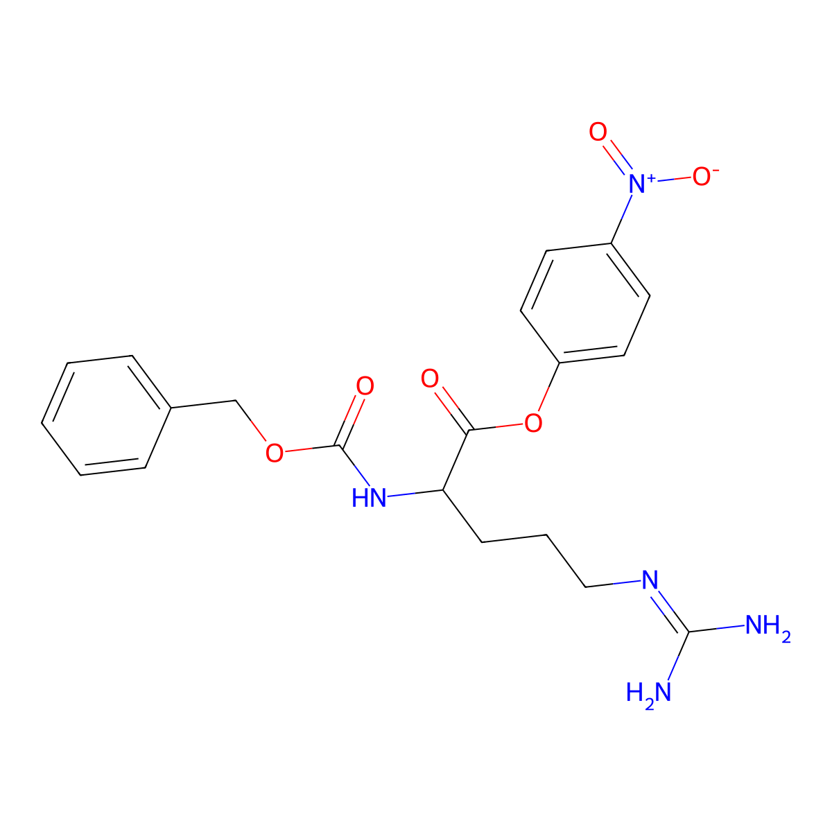 N(2)-benzyloxycarbonylarginine-4-nitrophenyl ester molecular structure, CAS 66735-62-4