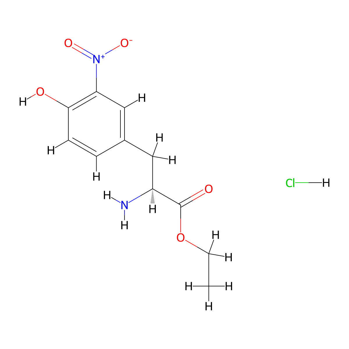 (2S)-2-Amino-3-(4-hydroxy-3-nitrophenyl)propionic acid ethyl ester hydrochloride molecular structure, CAS 66737-54-0
