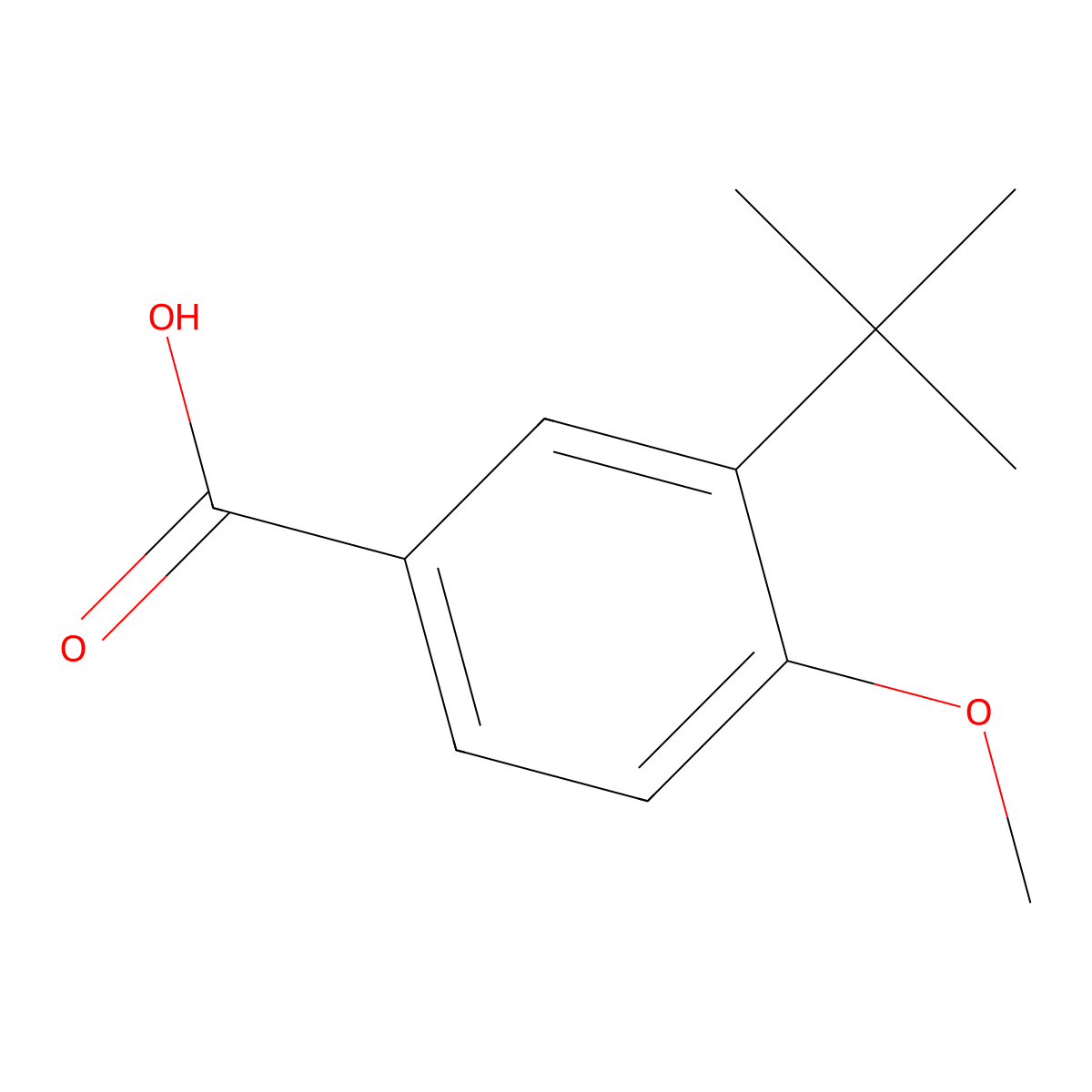 Benzoic acid, 3-(1,1-dimethylethyl)-4-methoxy- molecular structure, CAS 66737-89-1
