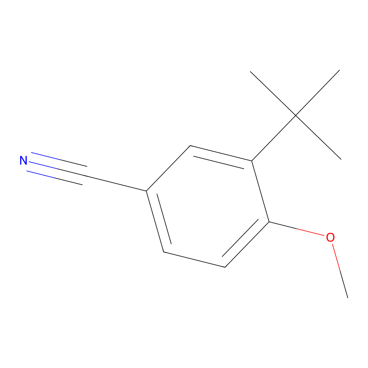 3-Tert-butyl-4-methoxybenzonitrile molecular structure, CAS 66737-90-4