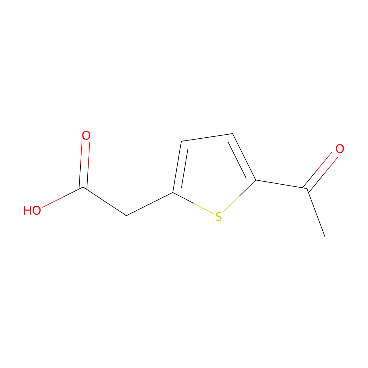 2-(5-Acetylthiophen-2-yl)acetic acid molecular structure, CAS 66738-55-4