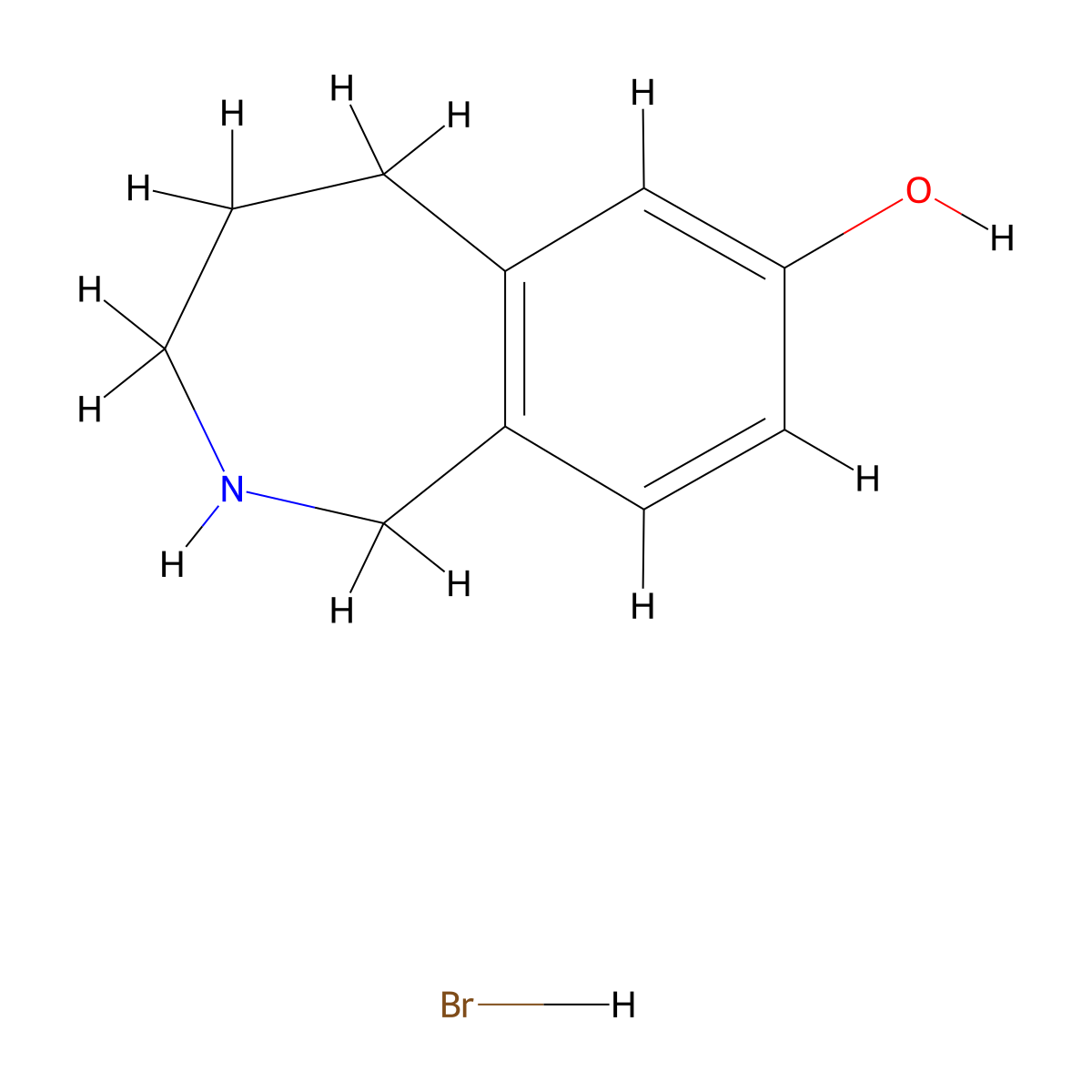 2,3,4,5-tetrahydro-1H-benzo[c]azepin-7-ol hydrobromide molecular structure, CAS 667398-64-3