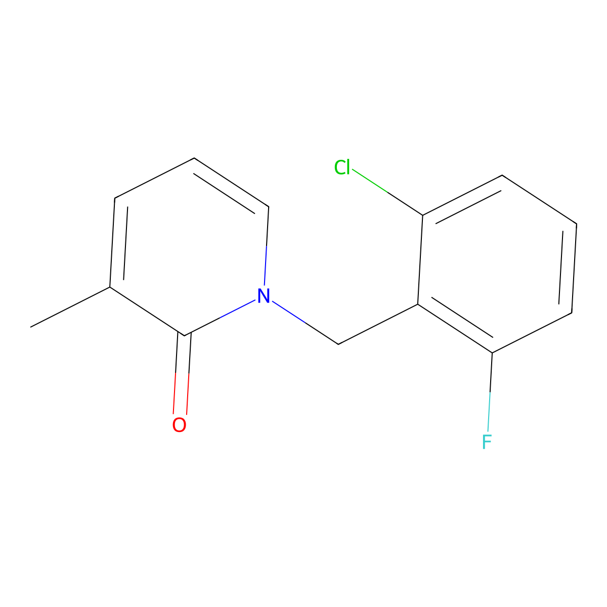 1-(2-Chloro-6-fluorobenzyl)-3-methyl-1,2-dihydropyridin-2-one molecular structure, CAS 667399-20-4