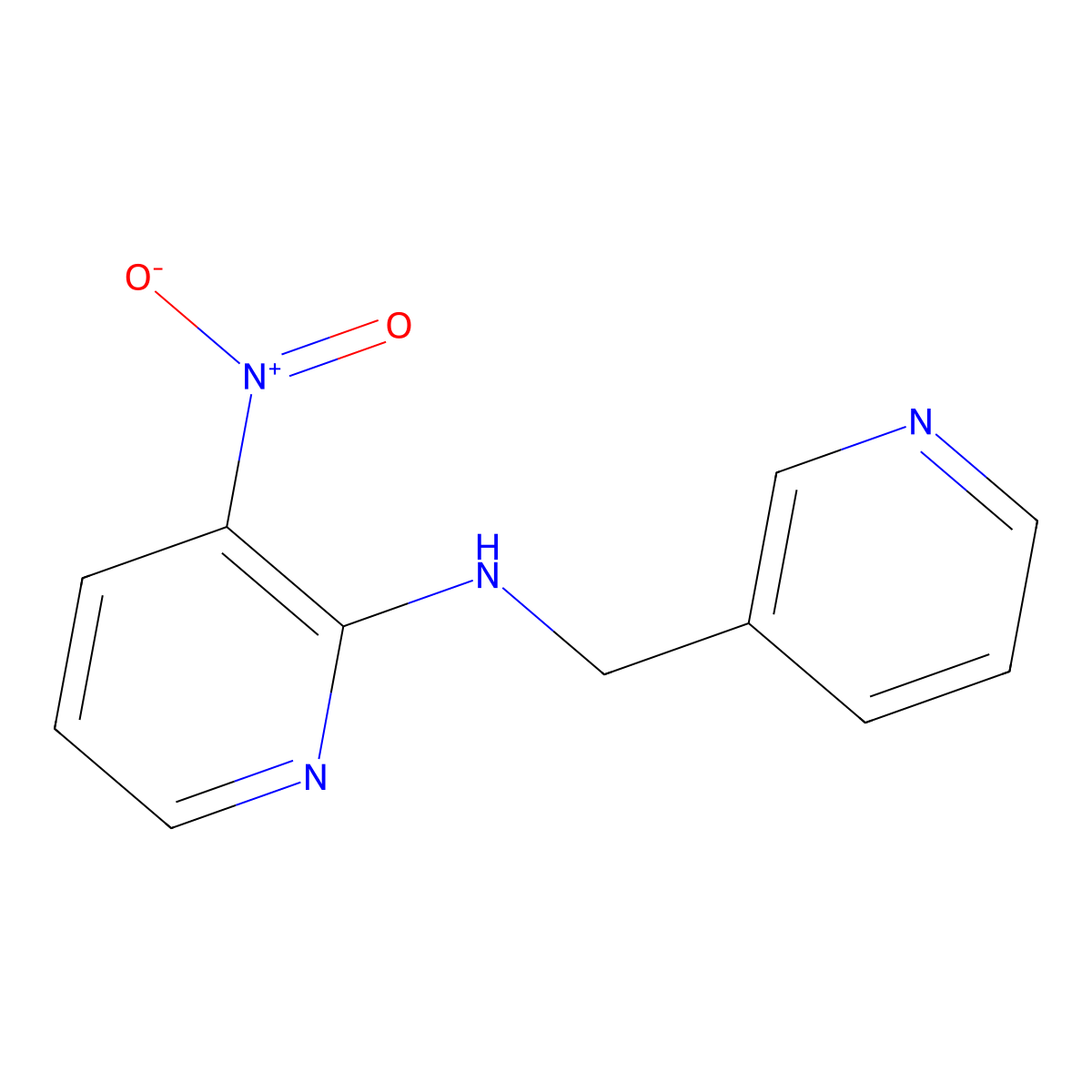 3-nitro-N-(3-pyridinylmethyl)-2-pyridinamine molecular structure, CAS 667399-78-2