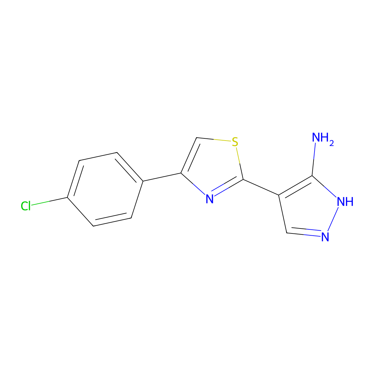 4-[4-(4-chlorophenyl)-1,3-thiazol-2-yl]-1H-pyrazol-5-amine molecular structure, CAS 667399-98-6