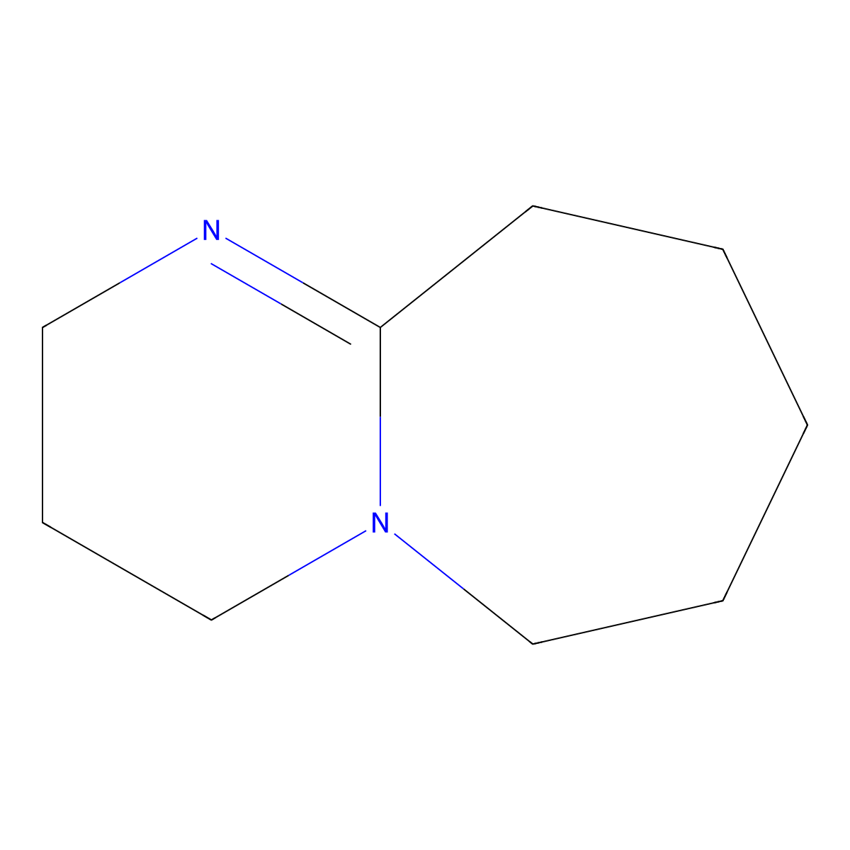 1,8-Diazabicyclo(5.4.0)undec-7-ene molecular structure, CAS 6674-22-2