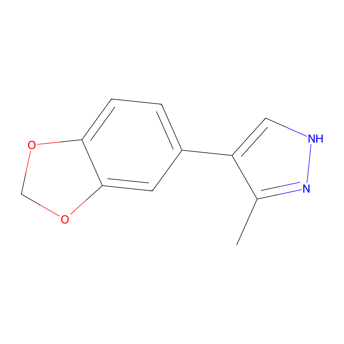 4-(1,3-benzodioxol-5-yl)-3-methyl-1H-pyrazole molecular structure, CAS 667400-03-5