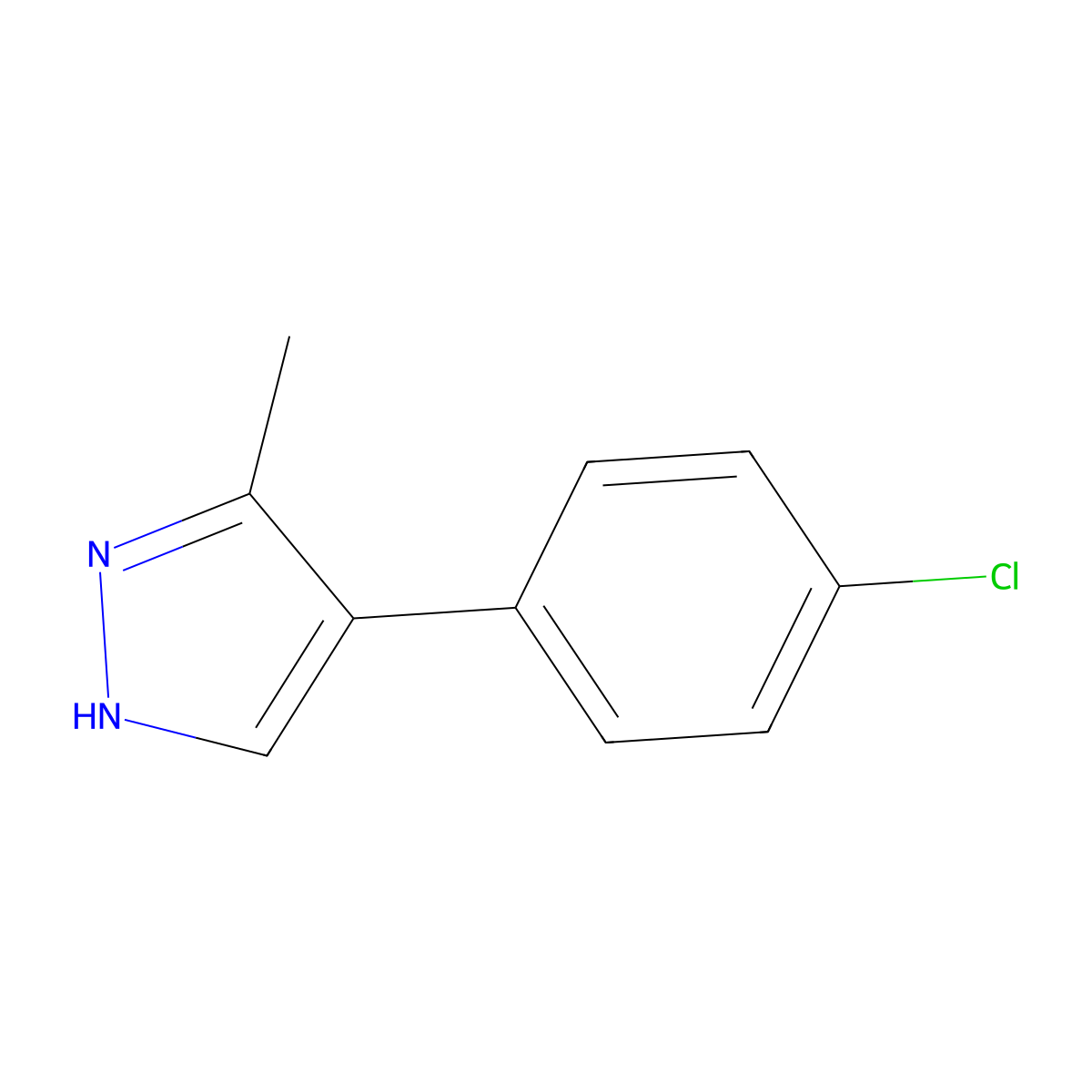 4-(4-Chlorophenyl)-3-methyl-1H-pyrazole molecular structure, CAS 667400-41-1