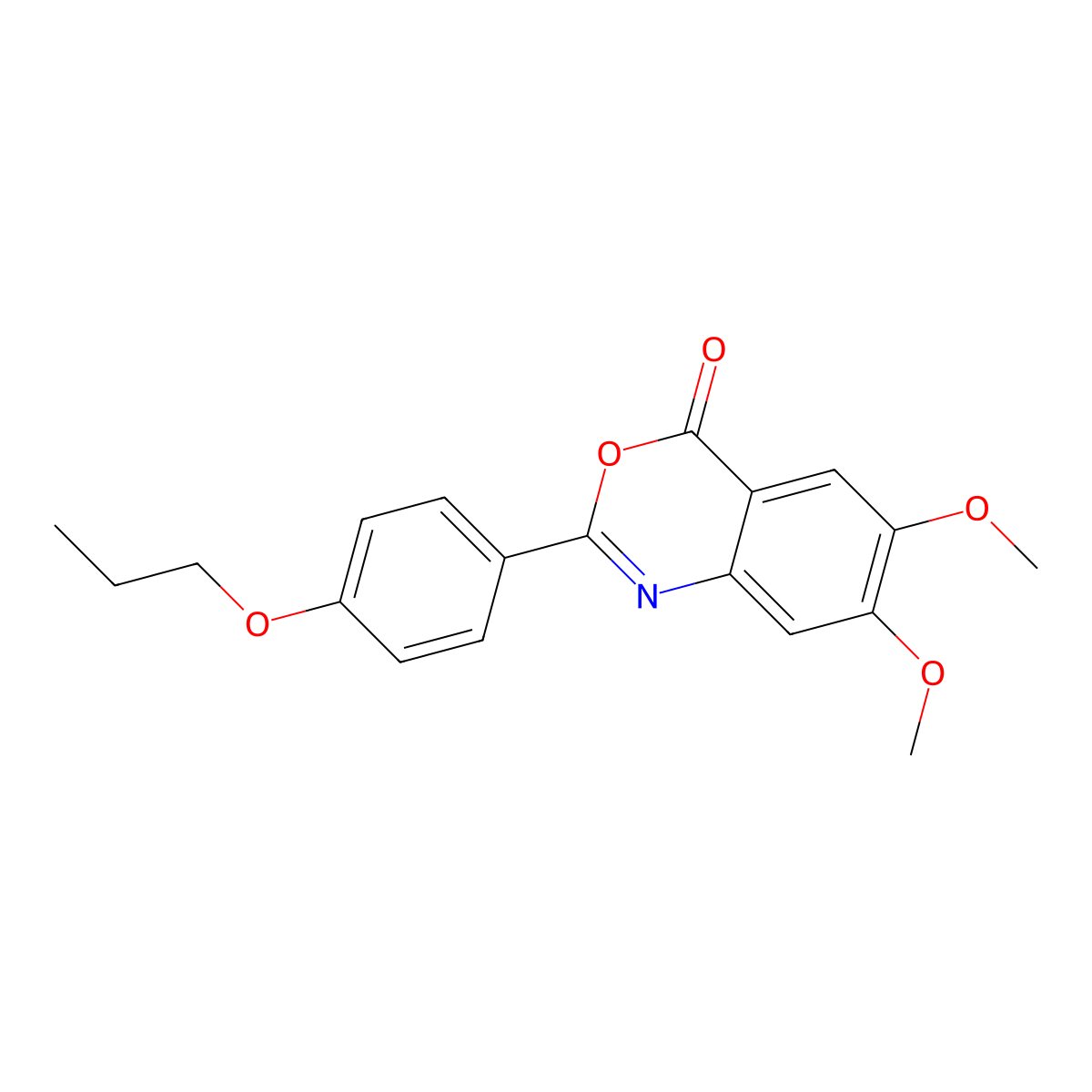 6,7-dimethoxy-2-(4-propoxyphenyl)-4H-3,1-benzoxazin-4-one molecular structure, CAS 667403-50-1