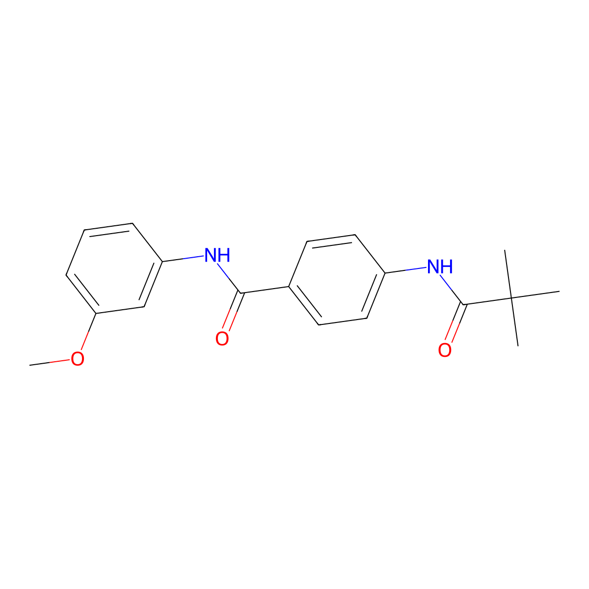 4-(2,2-dimethylpropanoylamino)-N-(3-methoxyphenyl)benzamide molecular structure, CAS 667403-55-6
