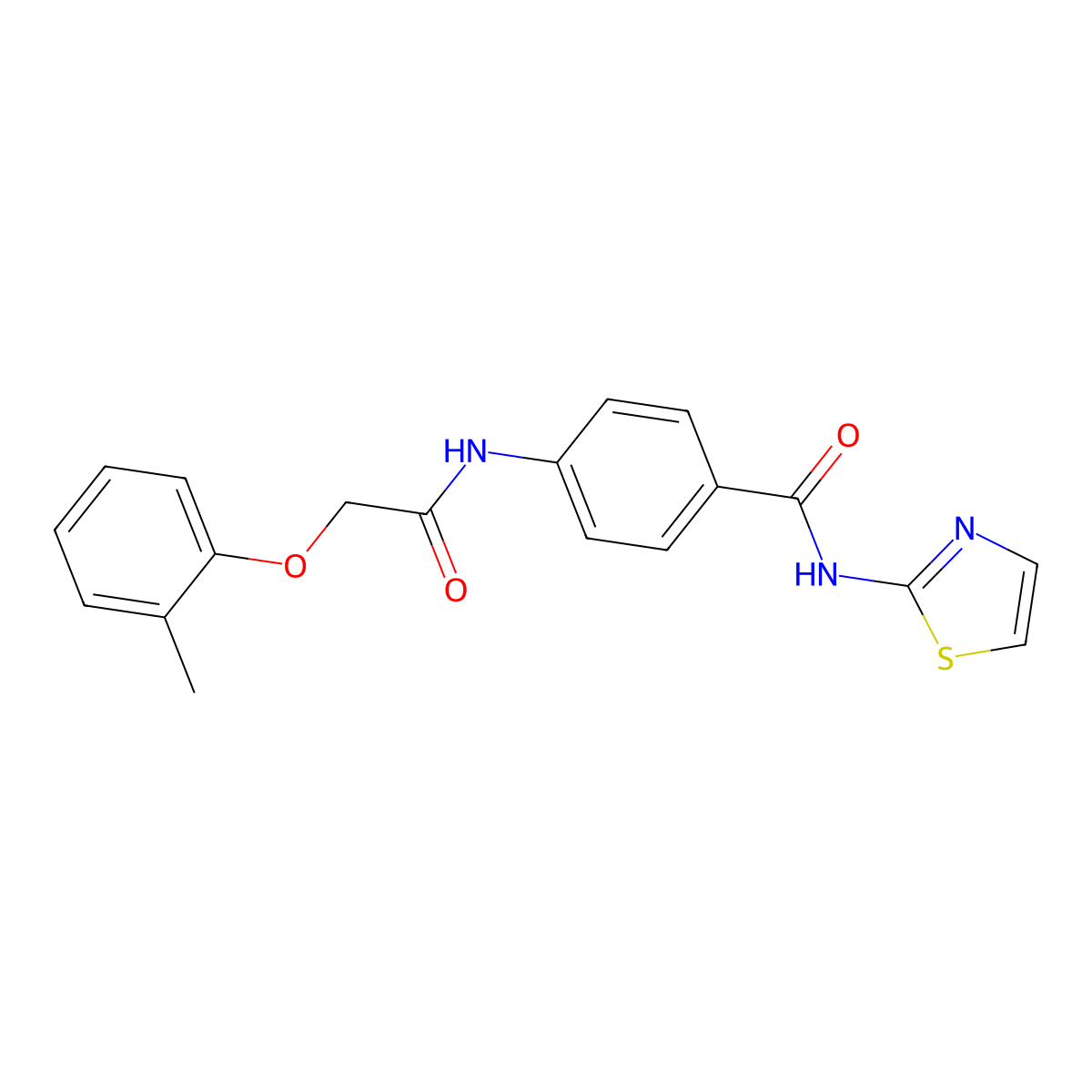 4-[[2-(2-methylphenoxy)acetyl]amino]-N-(1,3-thiazol-2-yl)benzamide molecular structure, CAS 667403-59-0