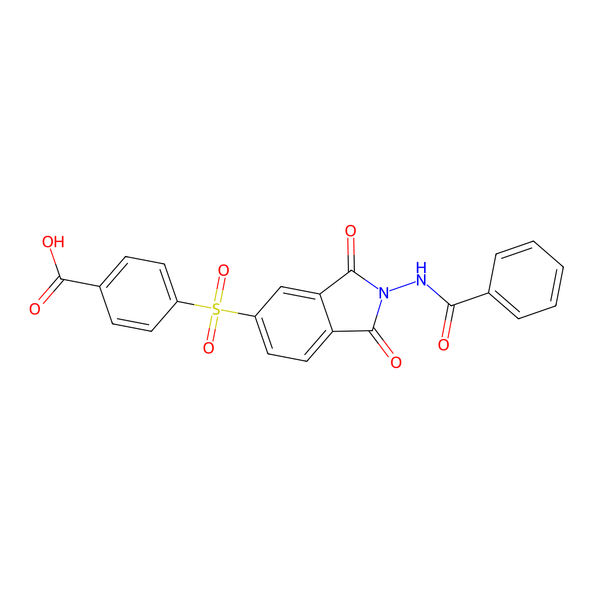 4-({1,3-dioxo-2-[(phenylcarbonyl)amino]-2,3-dihydro-1H-isoindol-5-yl}sulfonyl)benzoic acid molecular structure, CAS 667403-69-2