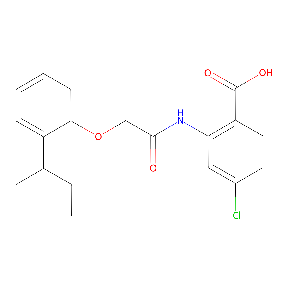 2-({[2-(Butan-2-yl)phenoxy]acetyl}amino)-4-chlorobenzoic acid molecular structure, CAS 667403-76-1