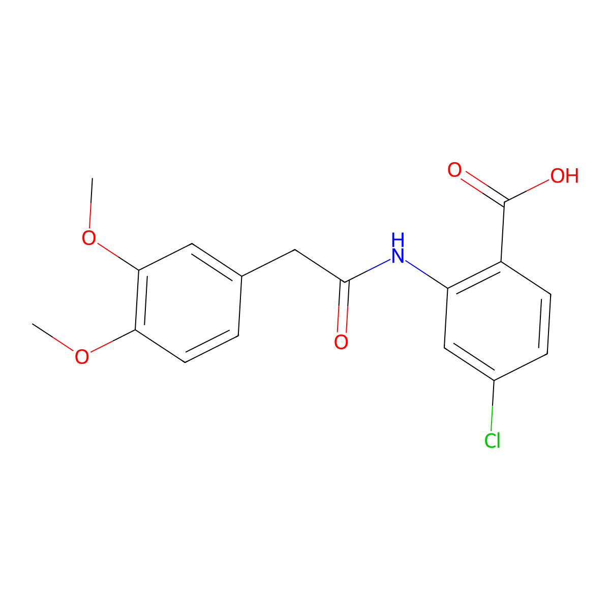 4-Chloro-2-{[(3,4-dimethoxyphenyl)acetyl]amino}benzoic acid molecular structure, CAS 667403-78-3