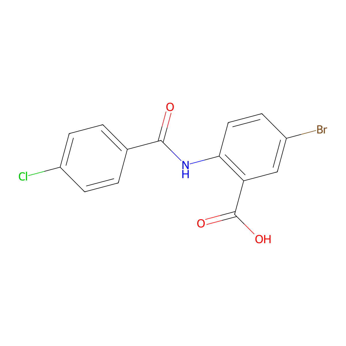 5-bromo-2-[(4-chlorobenzoyl)amino]benzoic Acid molecular structure, CAS 667403-90-9