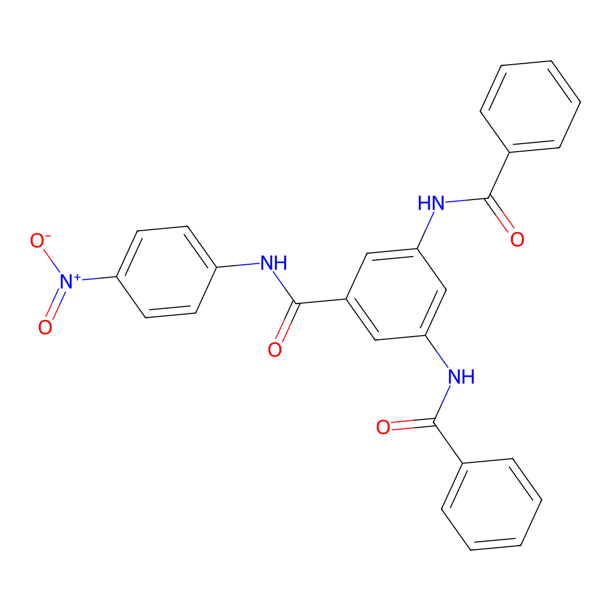 3,5-dibenzamido-N-(4-nitrophenyl)benzamide molecular structure, CAS 667403-95-4