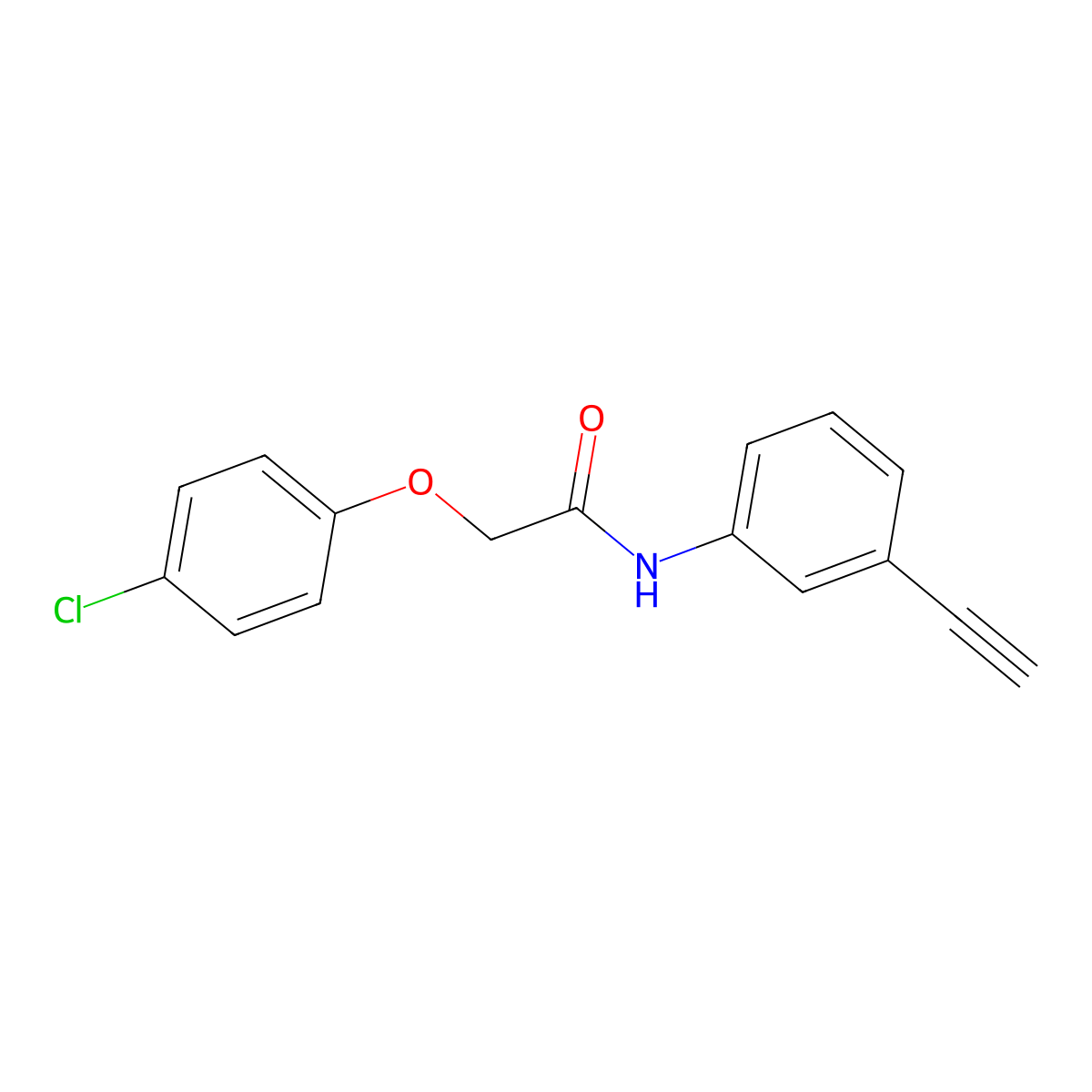 2-(4-chlorophenoxy)-N-(3-ethynylphenyl)acetamide molecular structure, CAS 667403-96-5