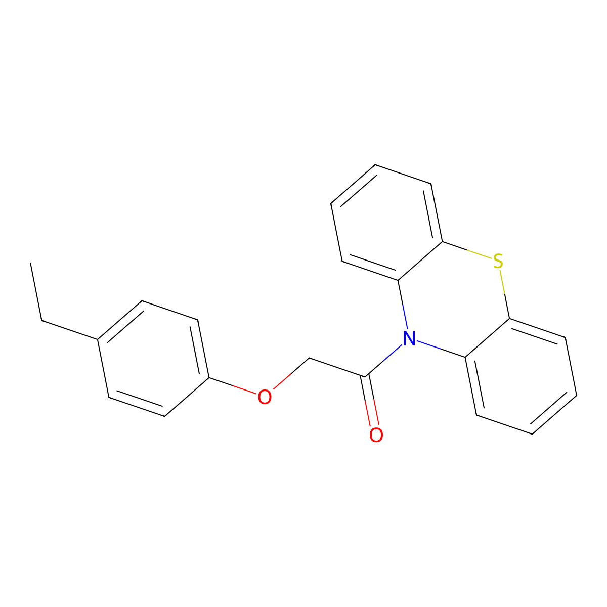 2-(4-Ethylphenoxy)-1-phenothiazin-10-ylethanone molecular structure, CAS 667404-07-1