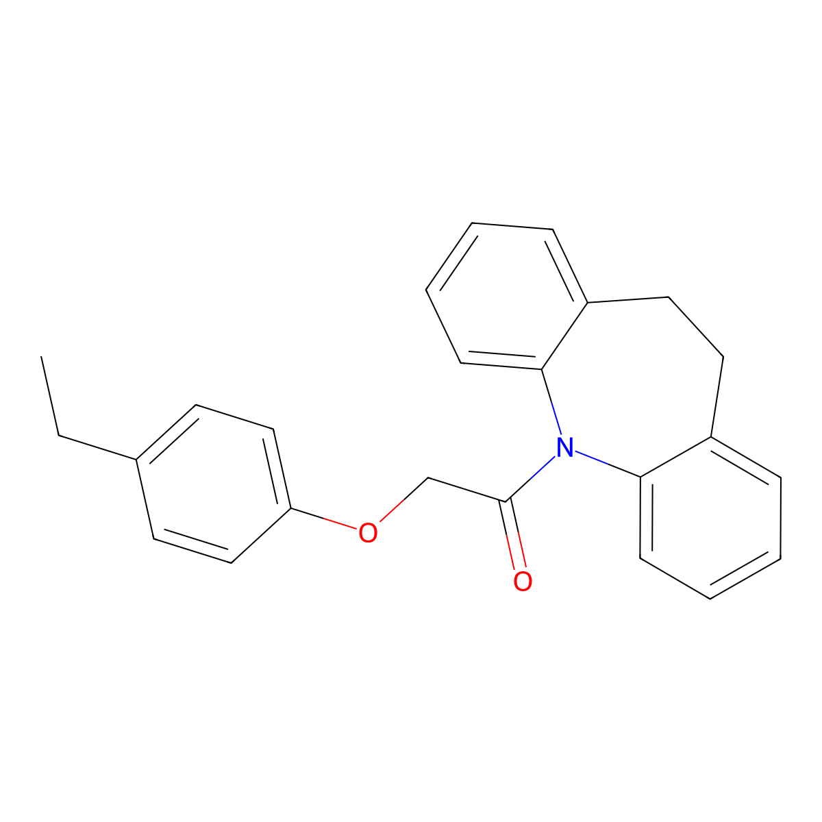 1-(5,6-Dihydrobenzo[b][1]benzazepin-11-yl)-2-(4-ethylphenoxy)ethanone molecular structure, CAS 667404-08-2