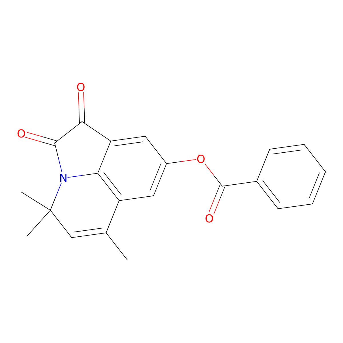 4,4,6-trimethyl-1,2-dioxo-1,2-dihydro-4H-pyrrolo[3,2,1-ij]quinolin-8-yl benzoate molecular structure, CAS 667404-10-6