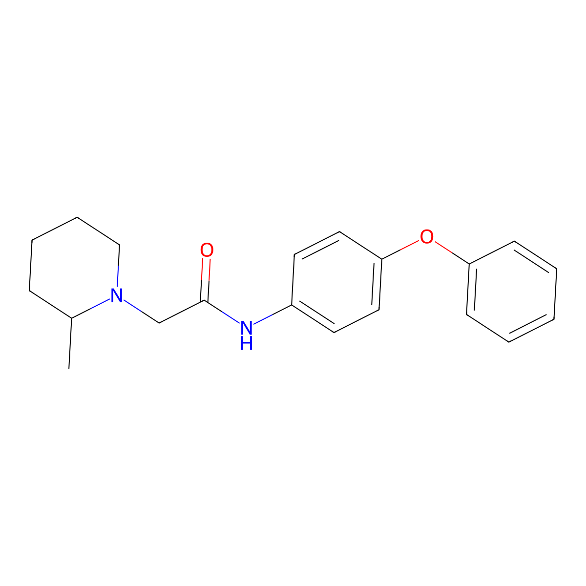 2-(2-methylpiperidin-1-yl)-N-(4-phenoxyphenyl)acetamide molecular structure, CAS 667404-11-7