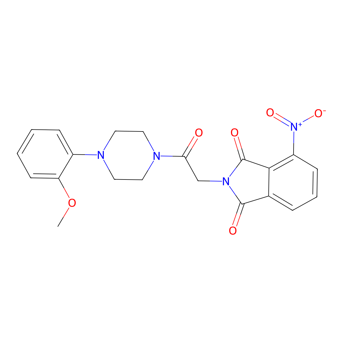 2-[2-[4-(2-Methoxyphenyl)piperazin-1-yl]-2-oxoethyl]-4-nitroisoindole-1,3-dione molecular structure, CAS 667404-14-0