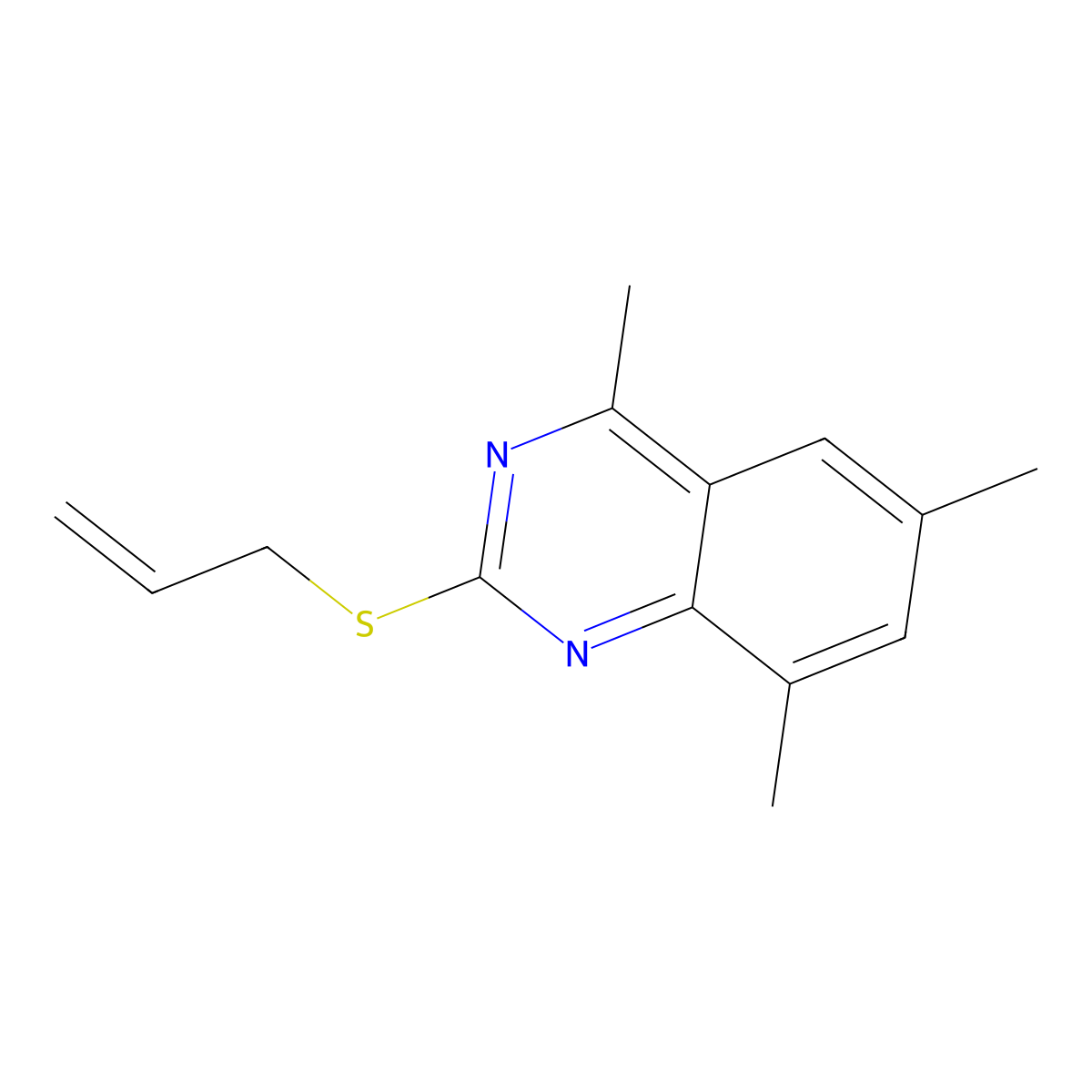 2-(Allylthio)-4,6,8-trimethylquinazoline molecular structure, CAS 667404-19-5