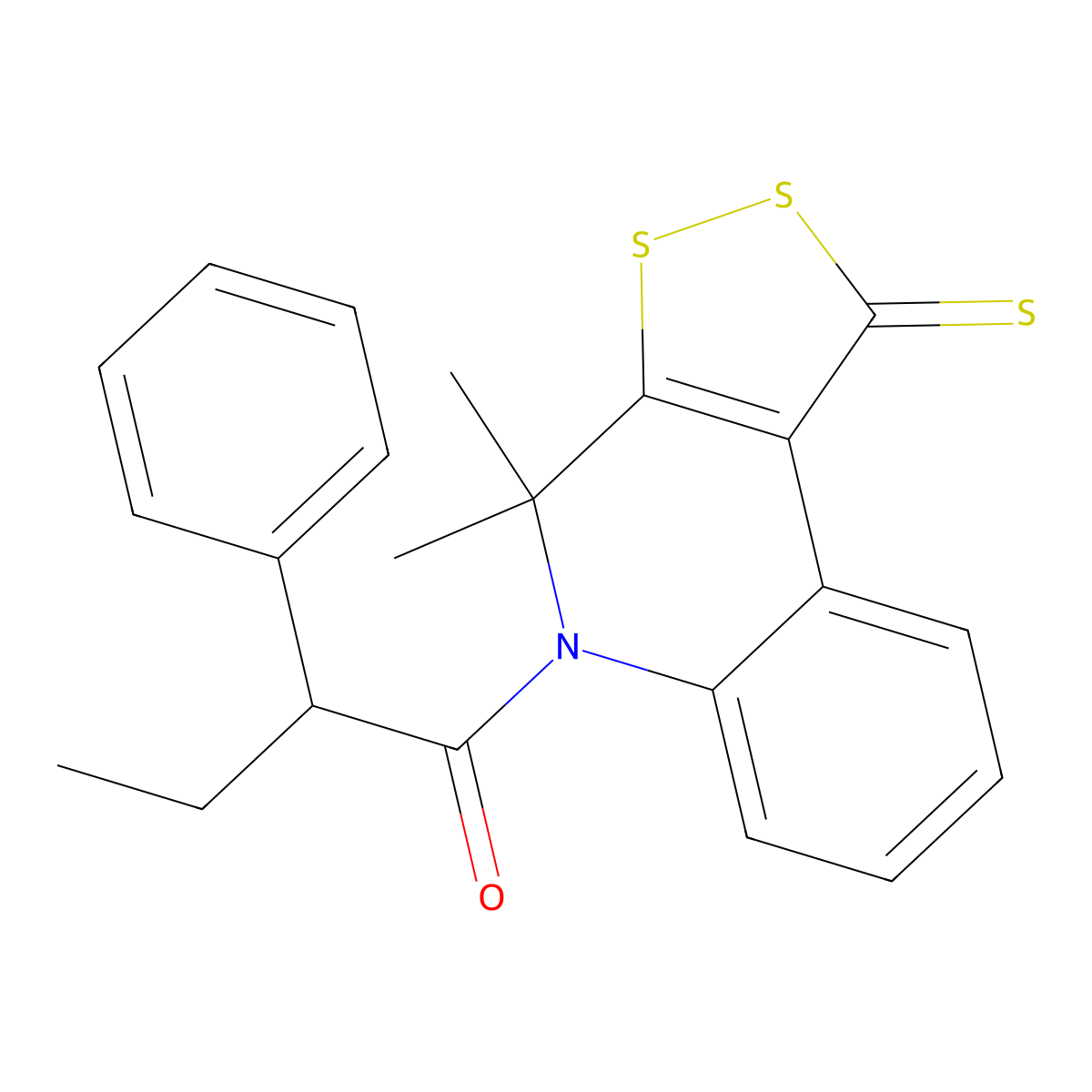 4,4-dimethyl-5-(2-phenylbutanoyl)-4,5-dihydro-1H-[1,2]dithiolo[3,4-c]quinoline-1-thione molecular structure, CAS 667404-23-1