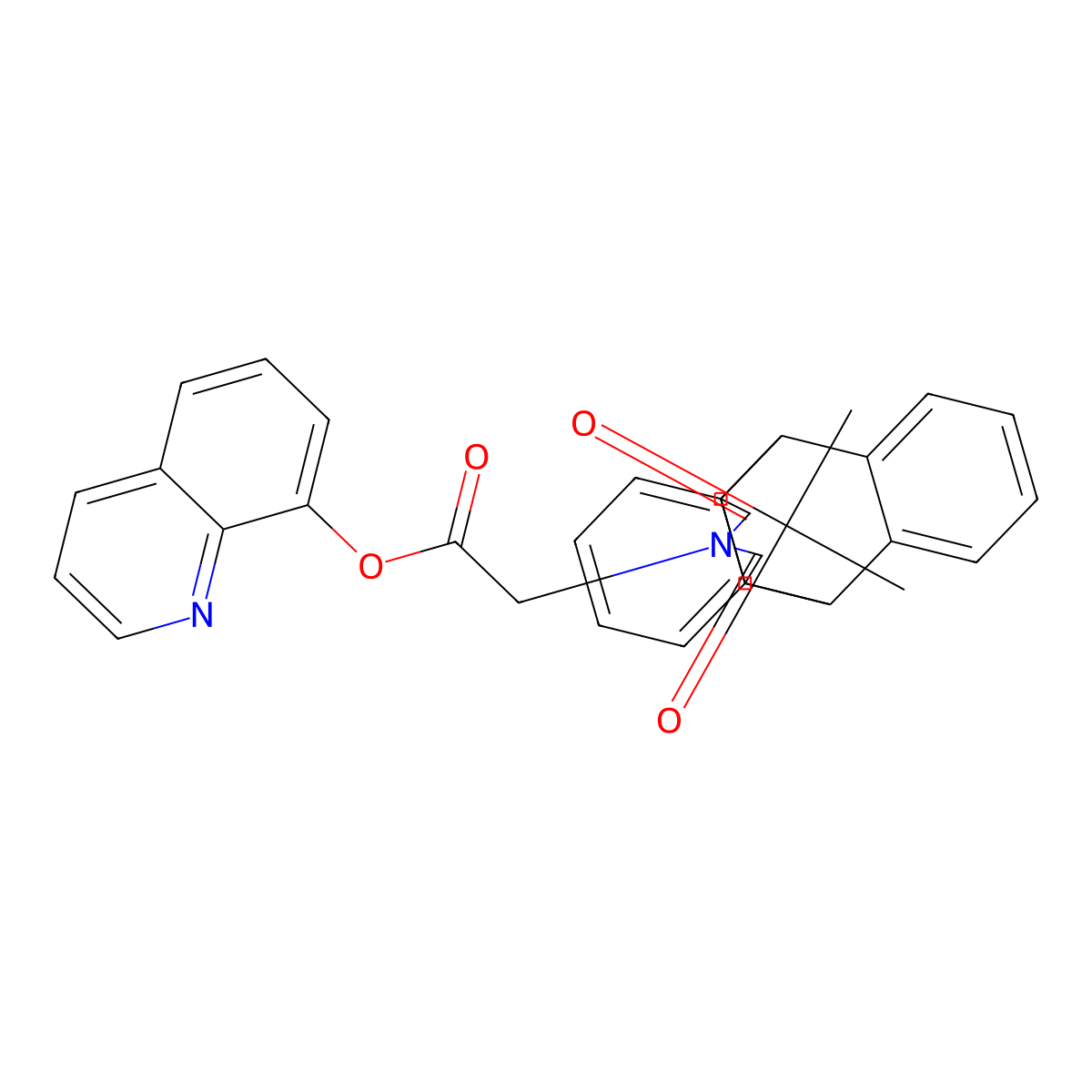 quinolin-8-yl 2-(12,14-dioxo-11,12,14,15-tetrahydro-9H-9,10-[3,4]epipyrroloanthracen-13(10H)-yl)acetate molecular structure, CAS 667406-02-2