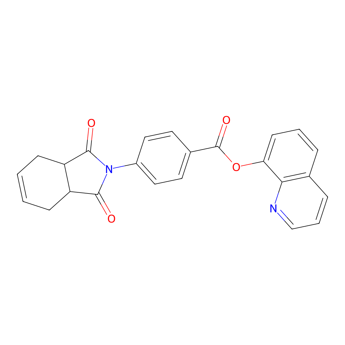 quinolin-8-yl 4-(1,3-dioxo-1,3,3a,4,7,7a-hexahydro-2H-isoindol-2-yl)benzoate molecular structure, CAS 667406-05-5