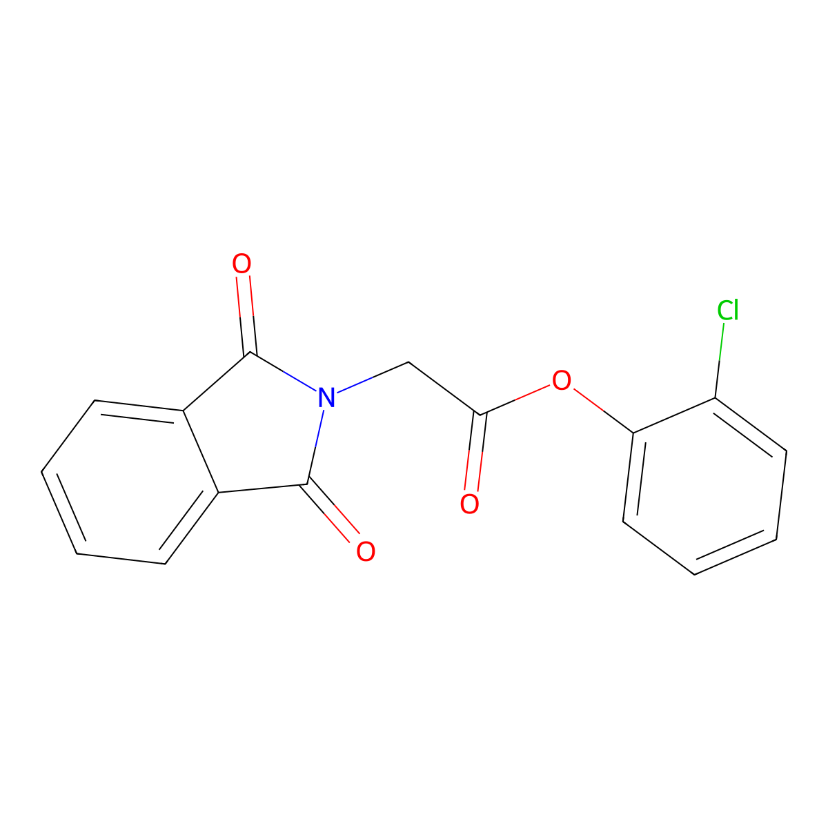 2-chlorophenyl (1,3-dioxo-1,3-dihydro-2H-isoindol-2-yl)acetate molecular structure, CAS 667406-15-7