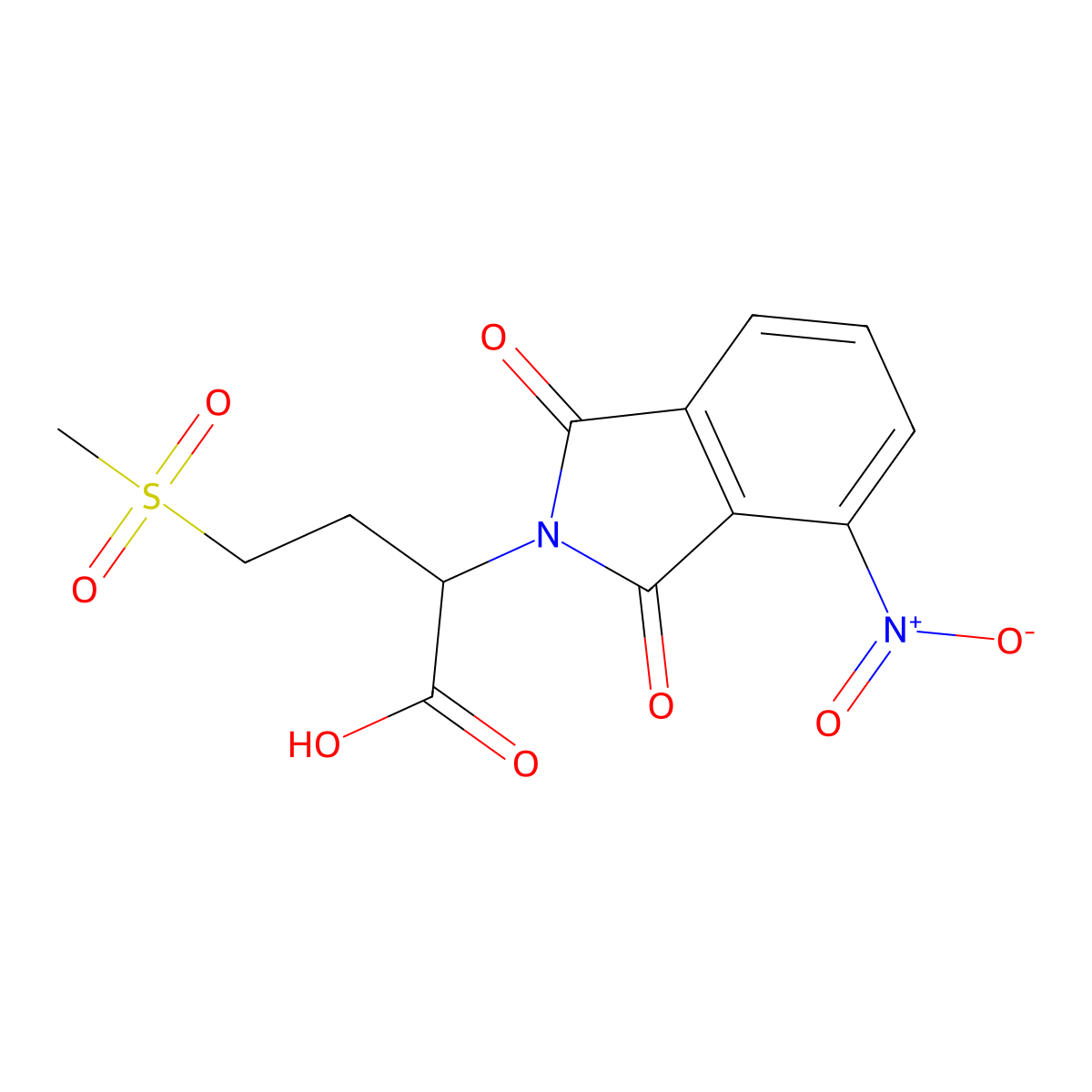 4-(Methylsulfonyl)-2-(4-nitro-1,3-dioxoisoindolin-2-yl)butanoic acid molecular structure, CAS 667406-18-0